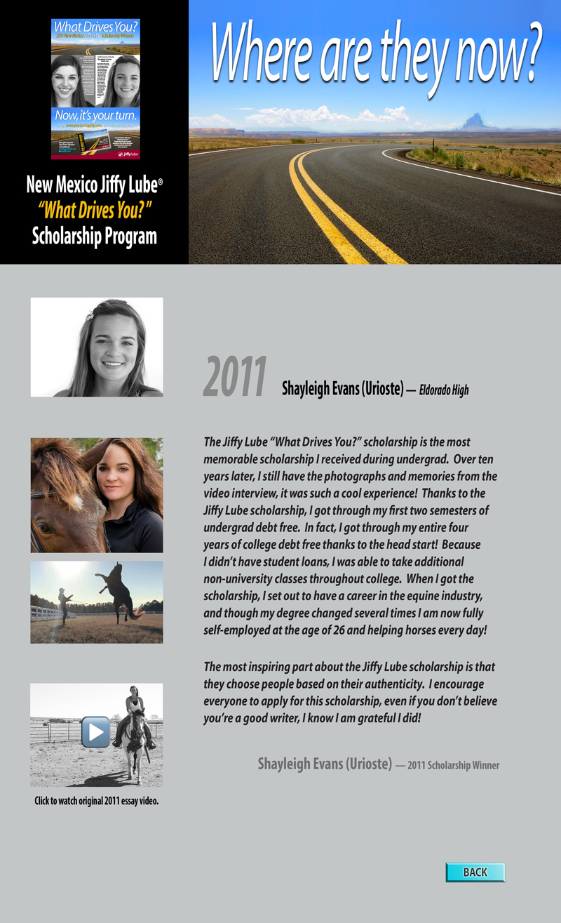 Jiffy Lube Your Turn Behind the Wheel Scholarship Awards